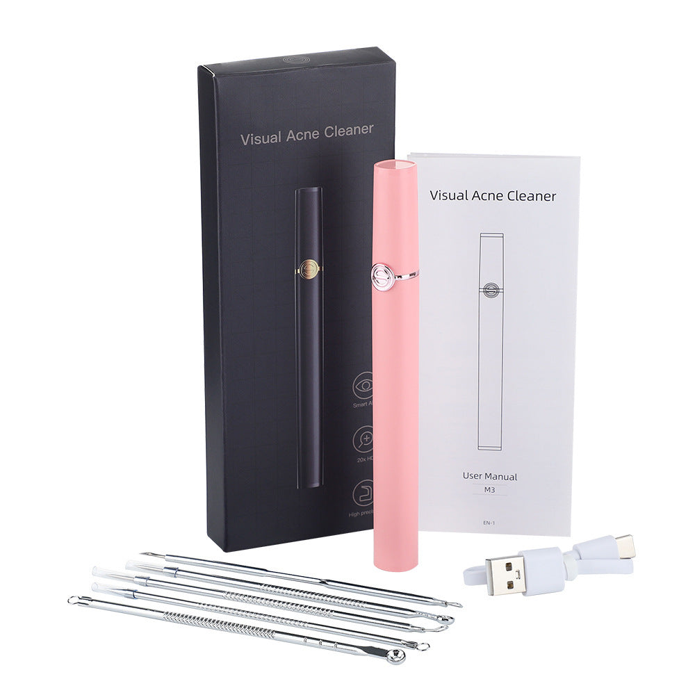 Smart Pore Vacuum Cleaner | Visual Blackhead Remover & Acne Extractor (Pink)