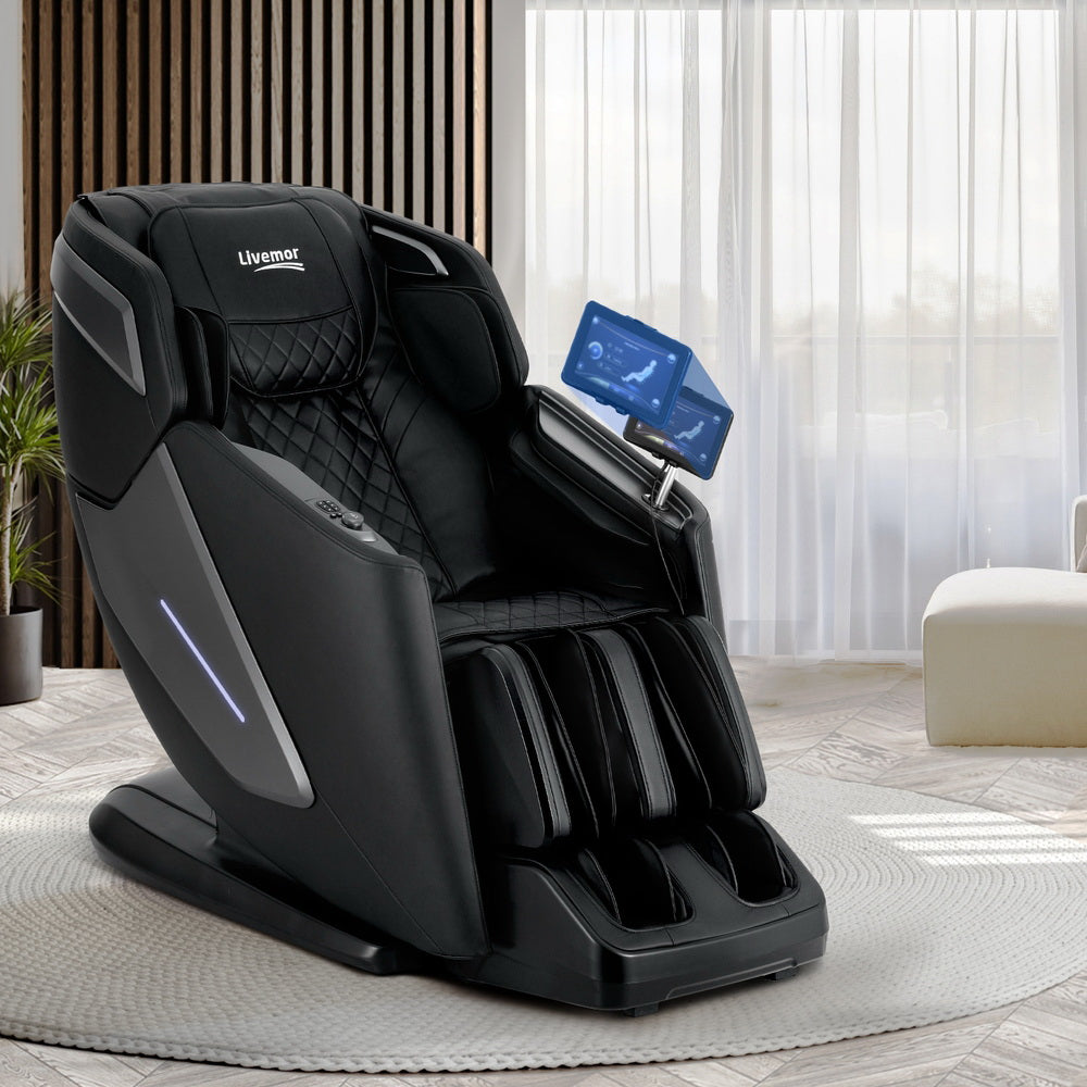 Livemor 4D Massage Chair Electric Recliner – Zero Gravity & Heat (Black)