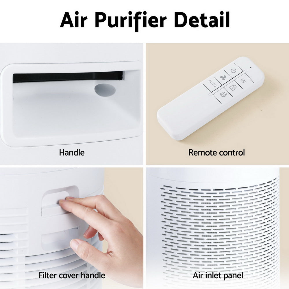 Smart HEPA Air Purifier | Devanti 4-Layer Filter (White)