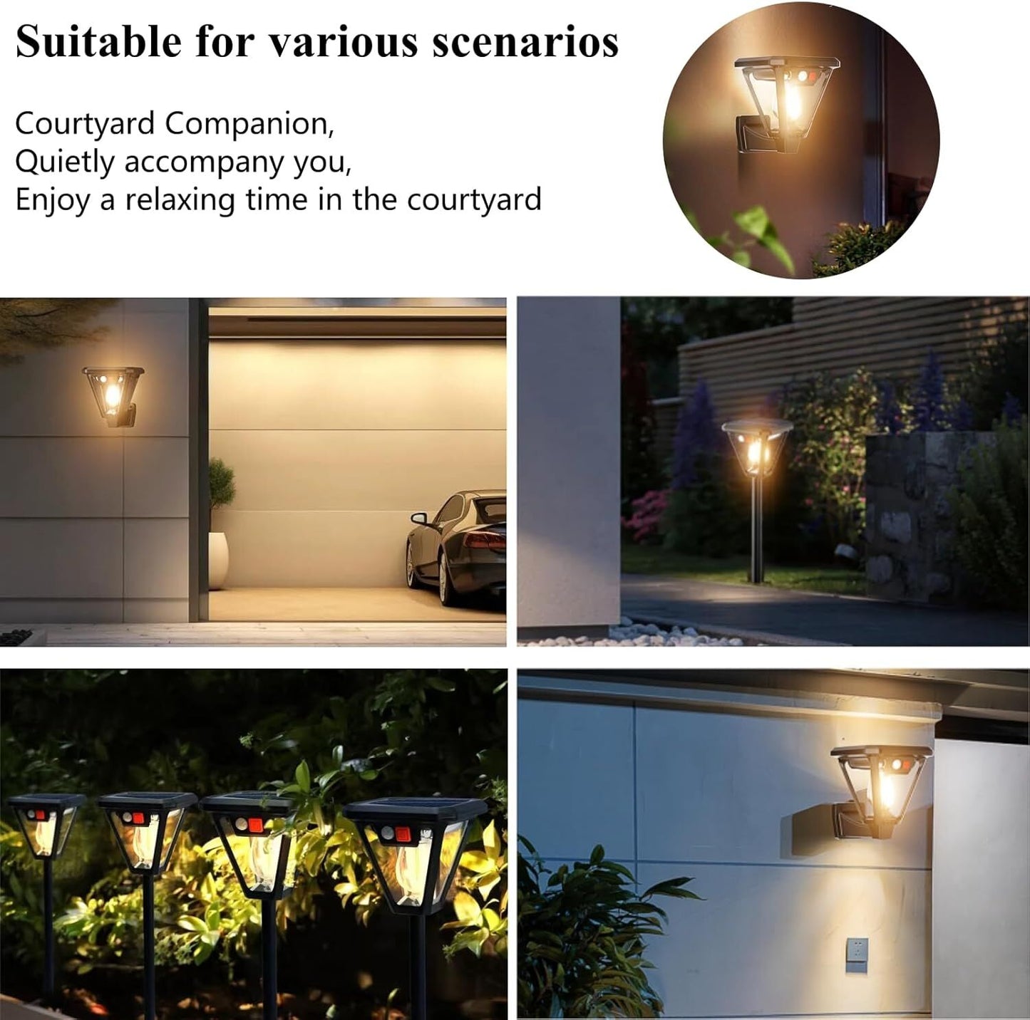Solar Motion Sensor Wall Lights | 3-Mode Dusk-to-Dawn Waterproof (2-Pack)