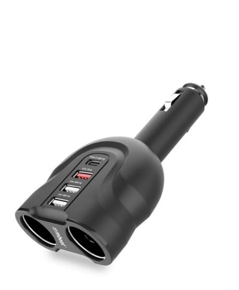 Smart mbeat Gorilla Power 4-Port Car Charger | USB-C PD & QC3.0 + Cigar Lighter Splitter