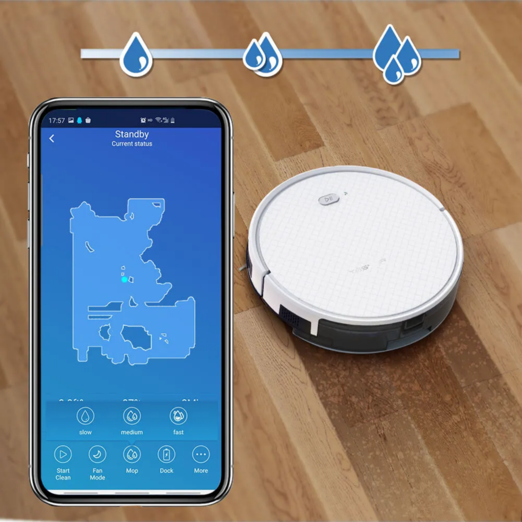 Smart Robot Vacuum | Tesvor X500 Pro with Wi-Fi Mapping & Auto Recharge (White)