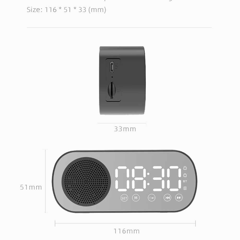 Smart Wireless Bluetooth Speaker Alarm Clock | Music Radio & Hands-Free Calling (White)