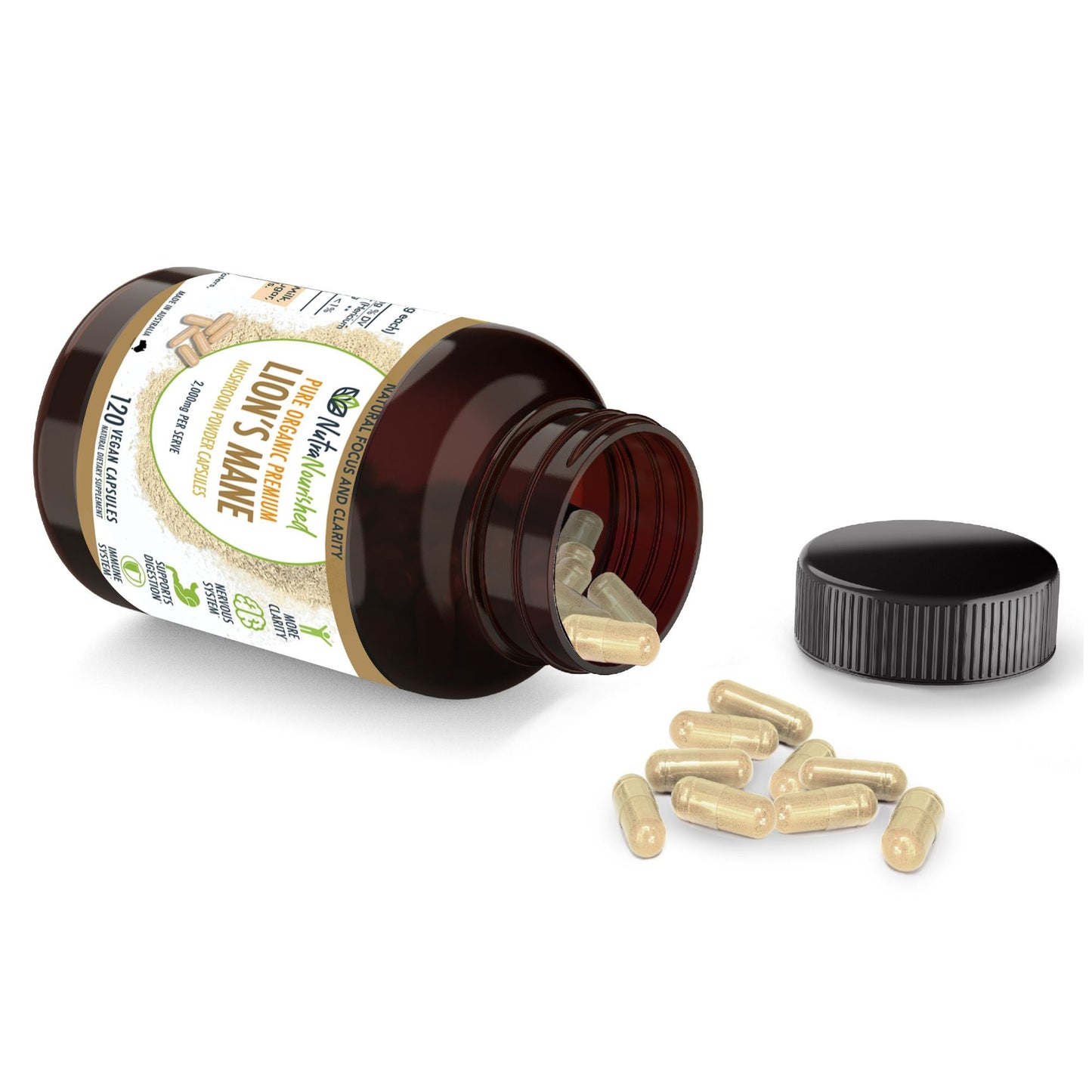 Lion's Mane Mushroom Capsules 120 Caps | Hericium erinaceus 2000mg