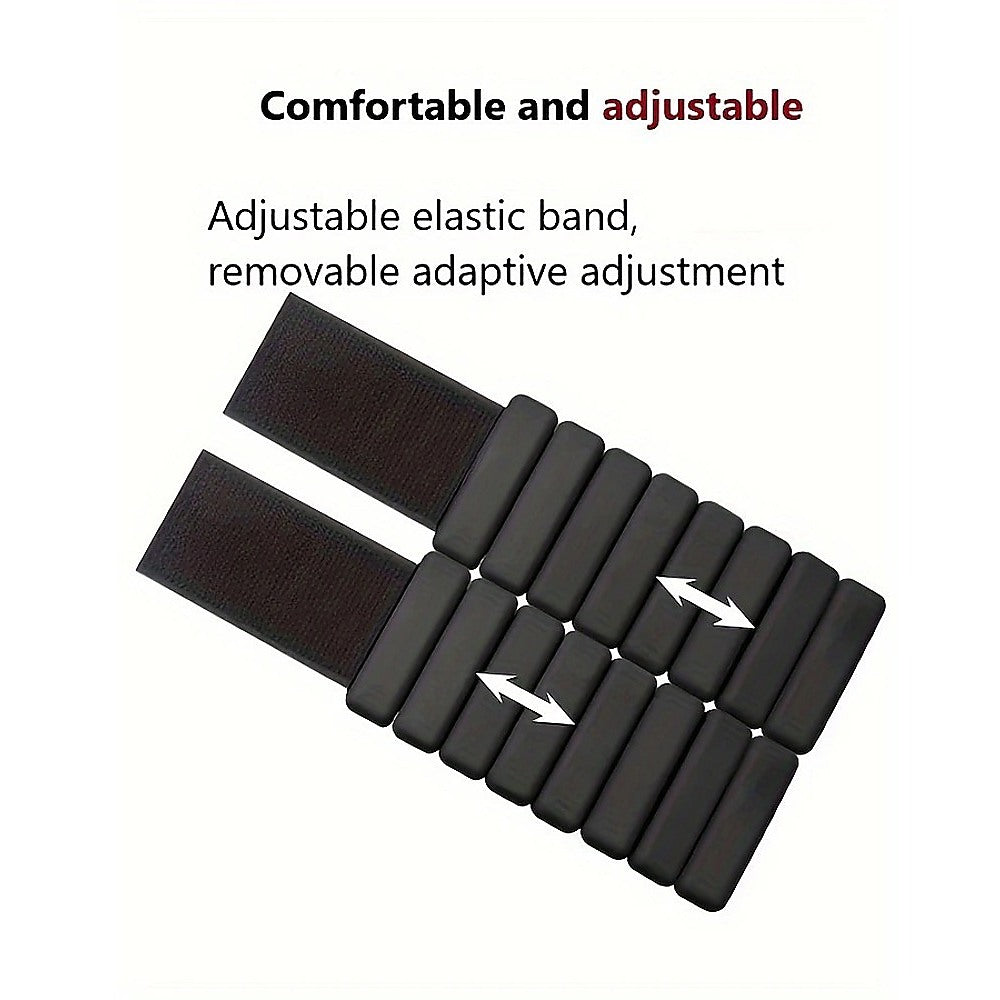 Black 2-Piece Ankle and Wrist Weights 1kg Adjustable Workout Bangles