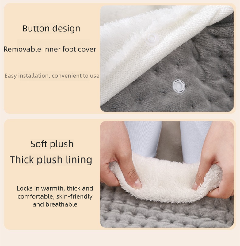 Premium Electric Foot Warmer | 9 Heat Levels & 4 Timer Settings (Grey)