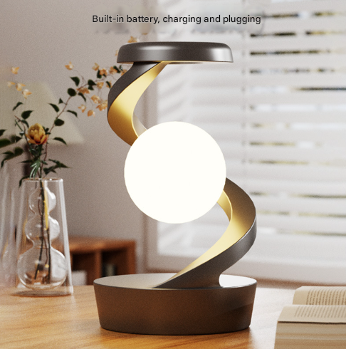 Smart Levitating LED Desk Lamp with Wireless Charger | Spiral Design (White)