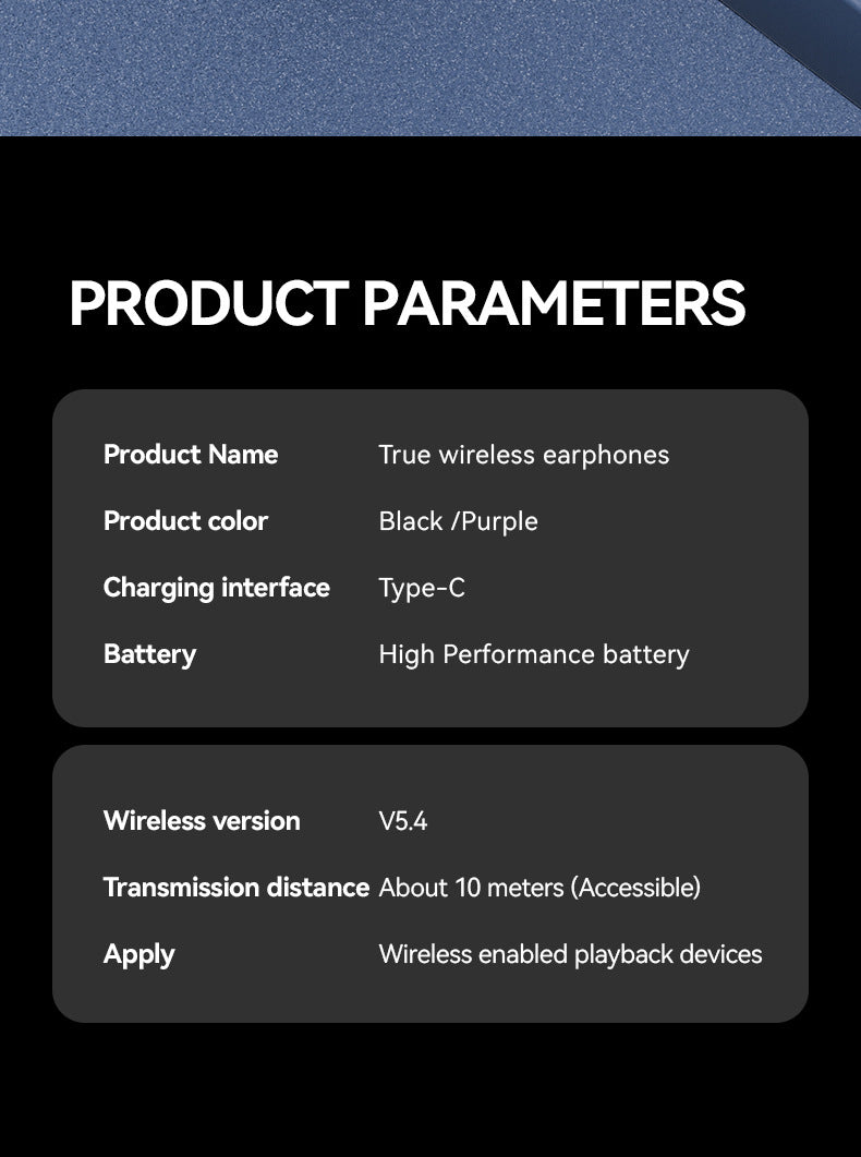 Black Open-Ear Ear-Clip Wireless Earbuds with Bluetooth 5.3, LED Display & Hi-Fi Sound