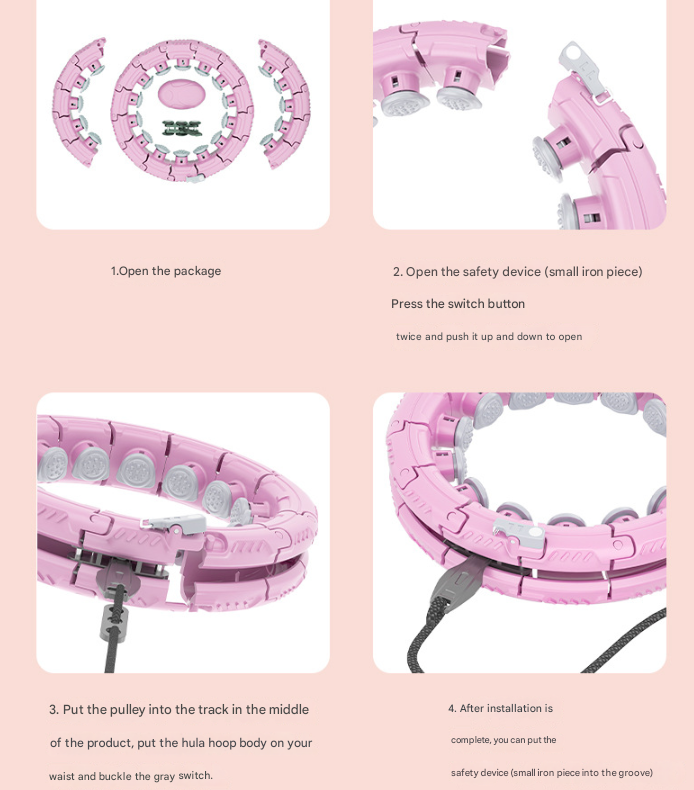 Smart Weighted Hula Hoop | 24-Section Adjustable Never-Fall Fitness Hoop