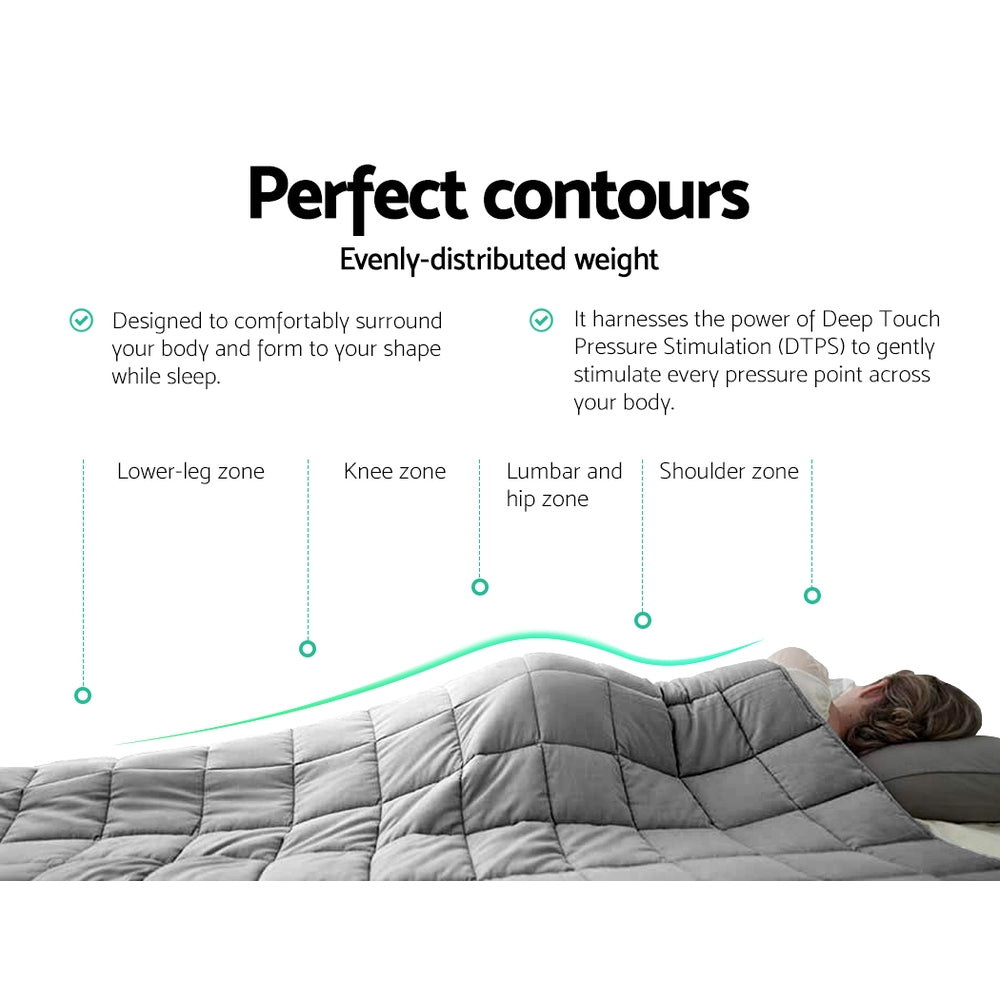 Smart Weighted Blanket 7kg | Giselle Bedding (Light Grey)
