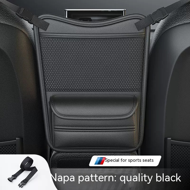 Smart Car Middle Seat Hanging Storage Bag | Premium Napa Leather & Waterproof Design