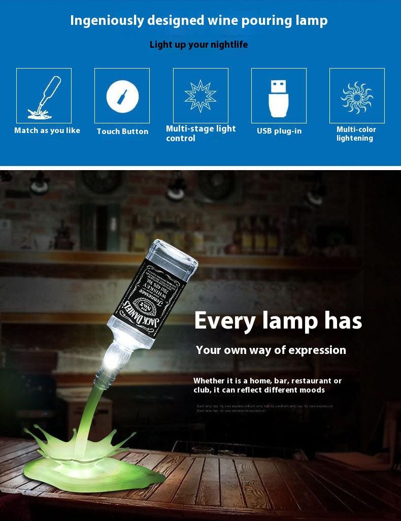 Smart Pouring Light Bar Touch Table Lamp | USB Rechargeable