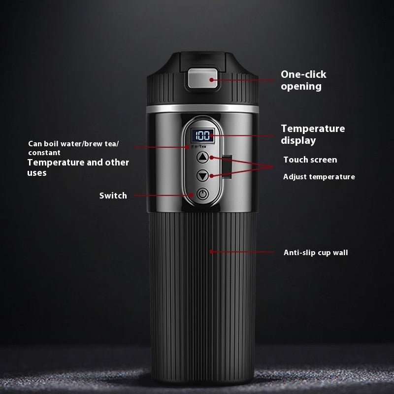 Smart Car Boiling Travel Mug | Portable Self-Heating Vacuum Cup
