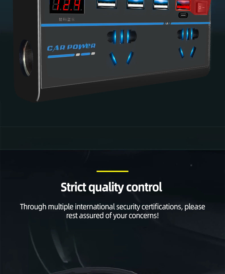 Car Inverter Charger | 12V/24V to 110V/220V Power Adapter with LCD Display