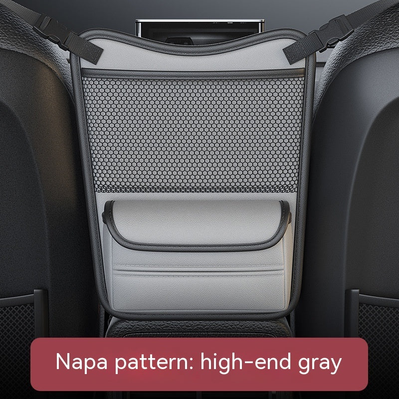 Smart Car Middle Seat Hanging Storage Bag | Premium Napa Leather & Waterproof Design
