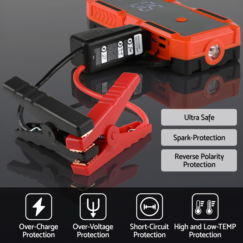 Smart 3000A Portable Car Jump Starter | Giantz 12V Lithium Booster Pack & Power Bank