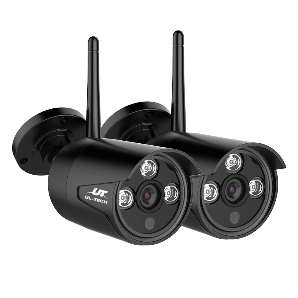UL-Tech 3MP Wireless Bullet Cameras (2-Pack) | Full HD Outdoor Security