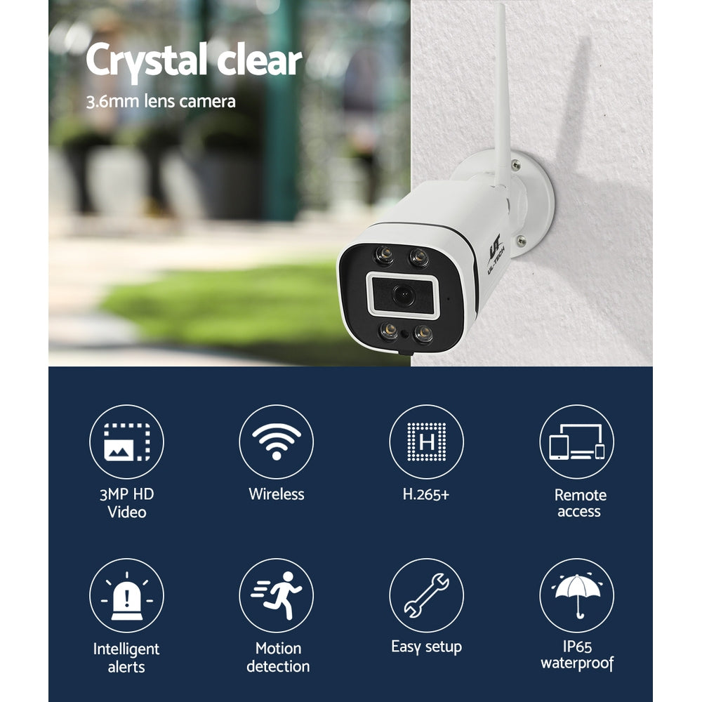 UL-Tech 3MP Wireless CCTV Camera Pack | 2 Cameras with Full-Colour Night Vision & Motion Alerts