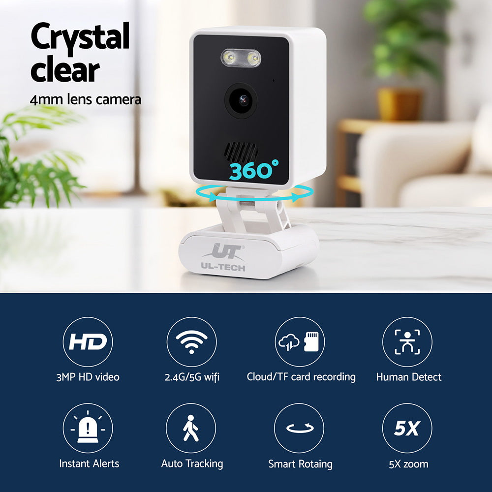 UL-Tech 3MP Smart IP Camera | Baby Monitor with Full-Colour Night Vision & 360° View