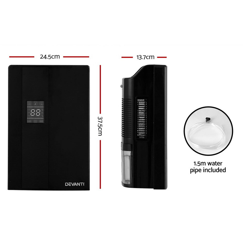 Smart Dehumidifier & Air Purifier | 2L Automatic (Black)