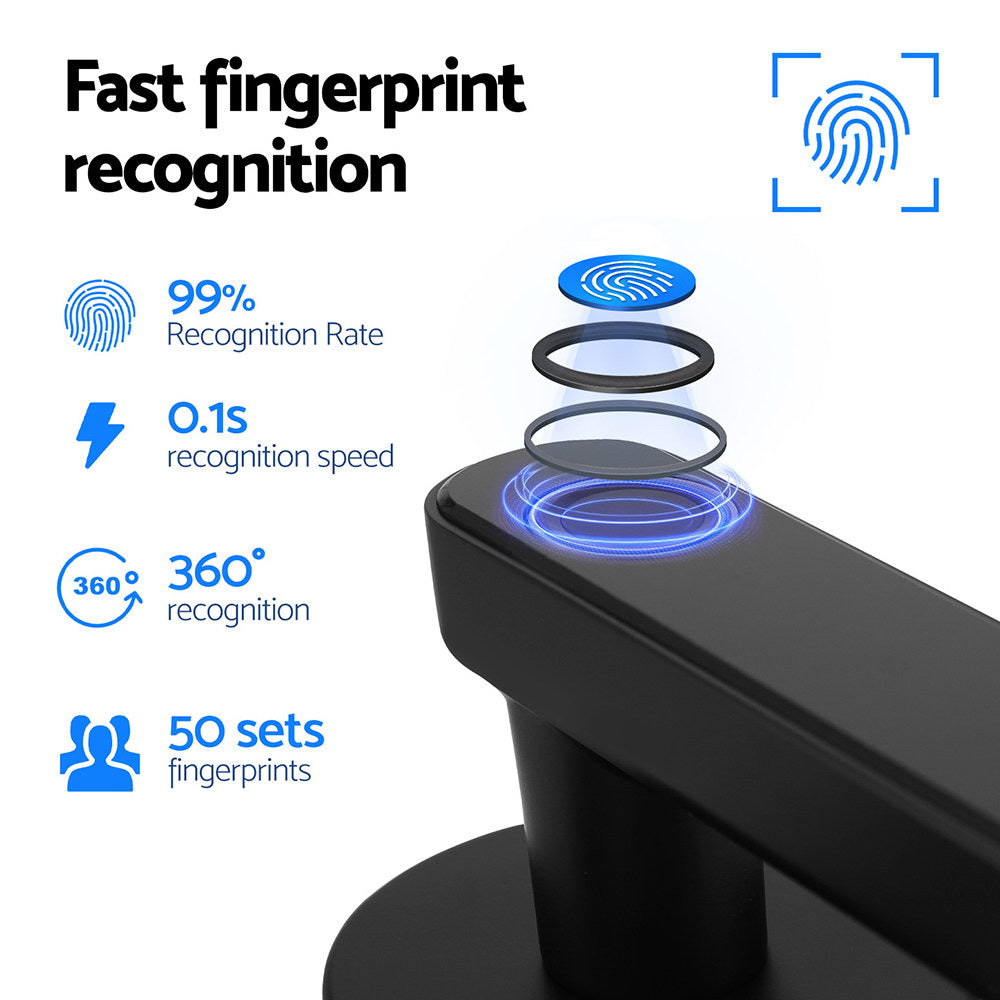 UL-tech Fingerprint Door Lock Smart Electronic Handle – Black