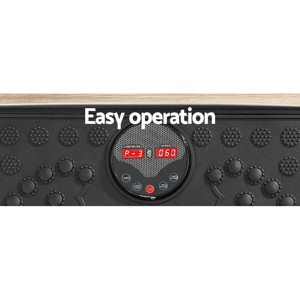 Everfit Vibration Machine Platform with Resistance Ropes (Black)