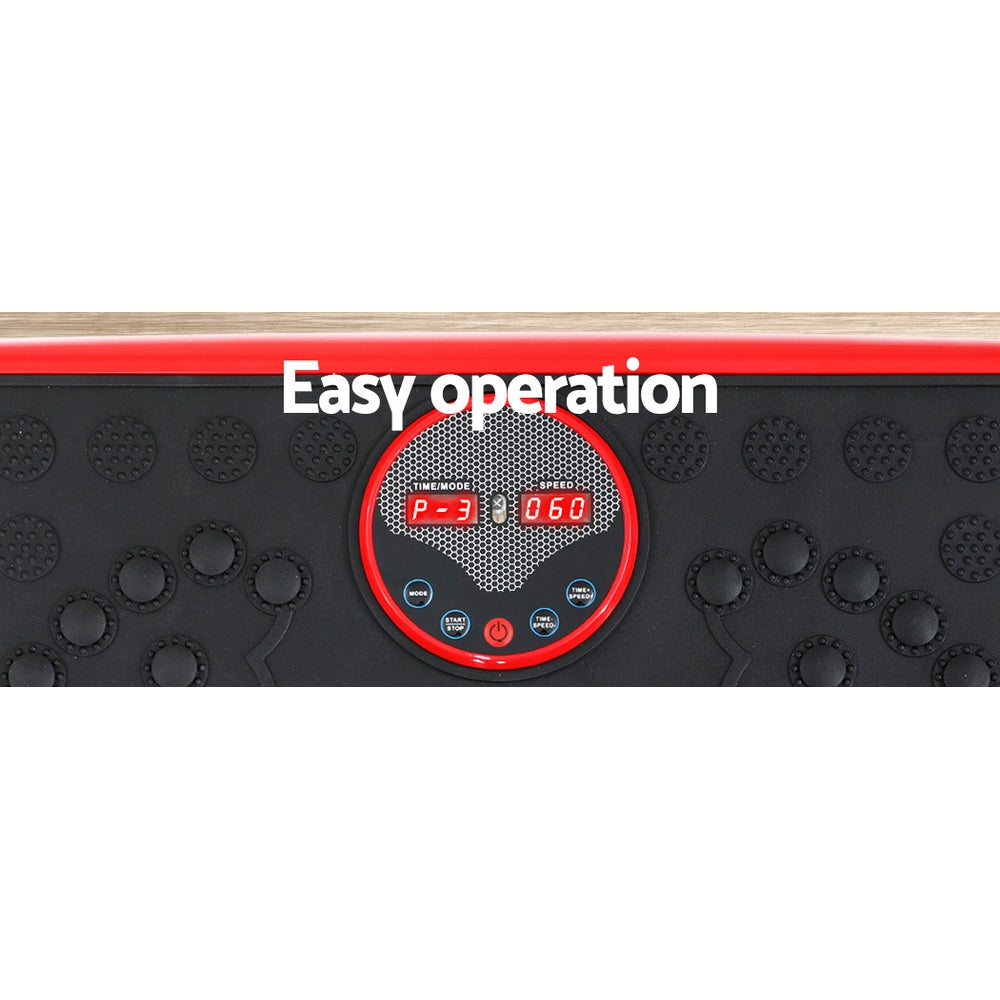 Everfit Vibration Machine Platform with Resistance Ropes (Red)