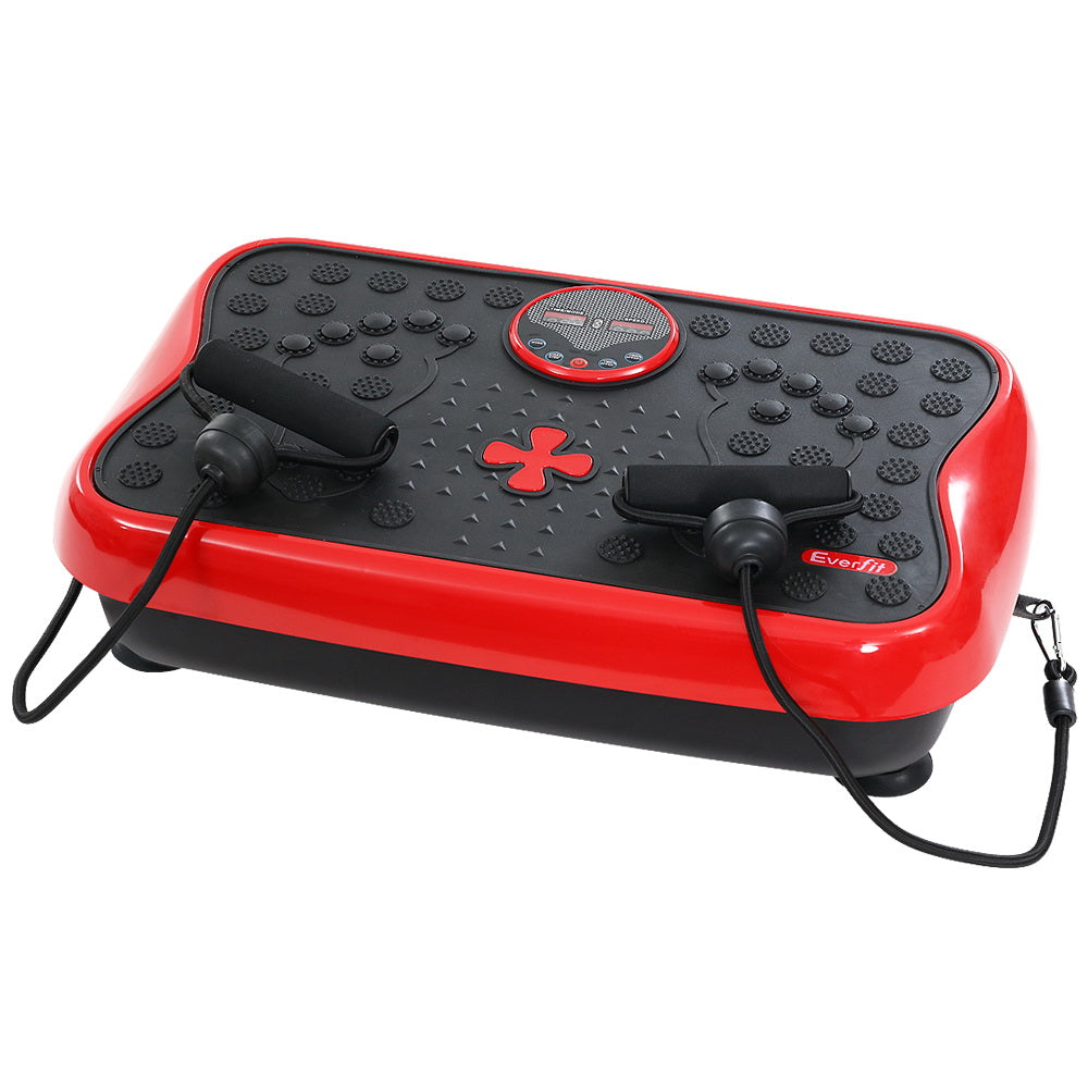 Everfit Vibration Machine Platform with Resistance Ropes (Red)