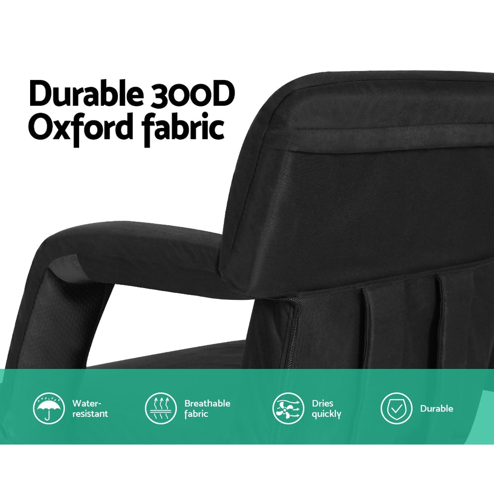 Smart Heated Floor Recliner | Artiss Lounge Sofa Bed with Armrest (Black)