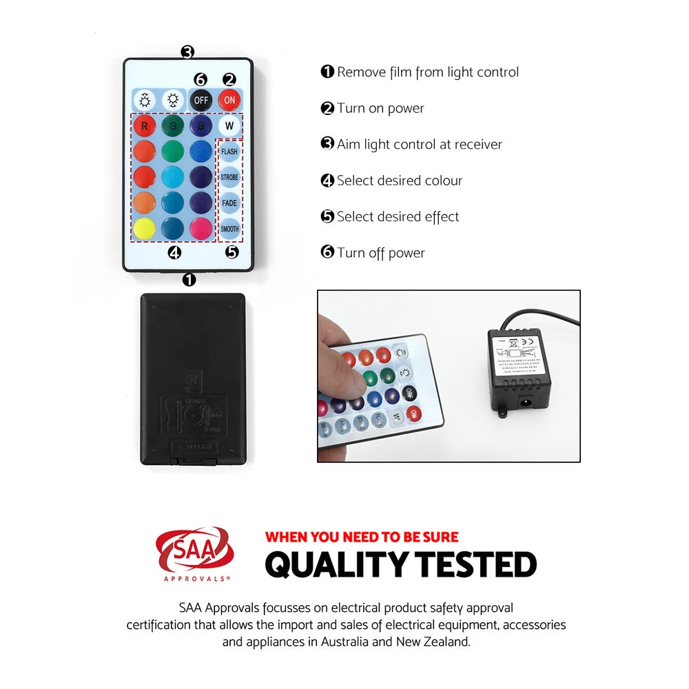 Smart LED Coffee Table | Artiss High Gloss Living Room Table (Black)