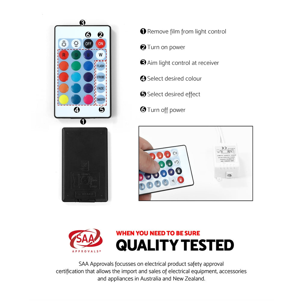 Smart LED Coffee Table | Artiss High Gloss Living Room Table (White)