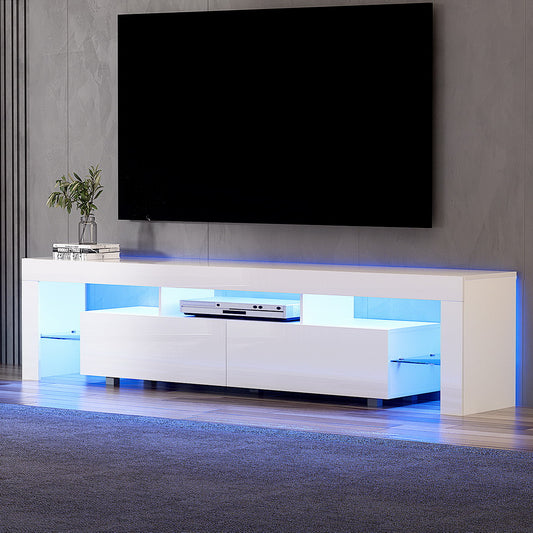 Smart LED TV Entertainment Unit | Artiss Elo 200cm High-Gloss Cabinet (White)