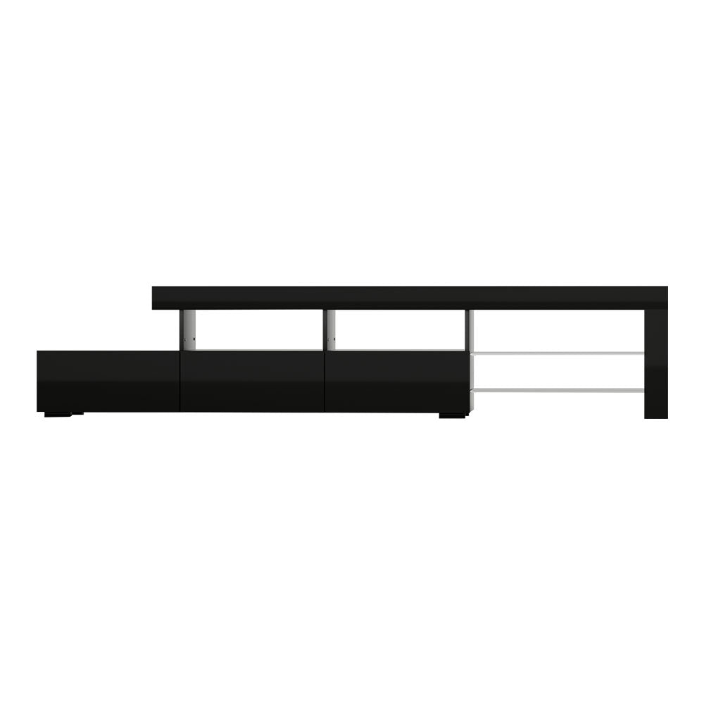Smart LED TV Entertainment Unit | Artiss Caya 215cm High-Gloss Cabinet (Black)