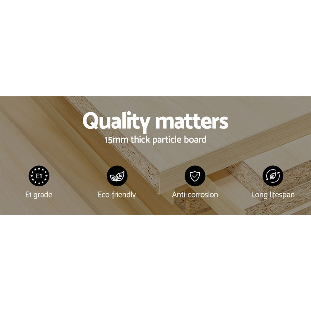 Smart LED TV Entertainment Unit | Artiss Caya 215cm High-Gloss Cabinet (Black)