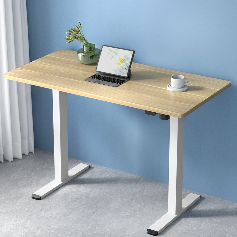 Smart Motorised Standing Desk | Adjustable Sit-Stand Workstation (White Oak)