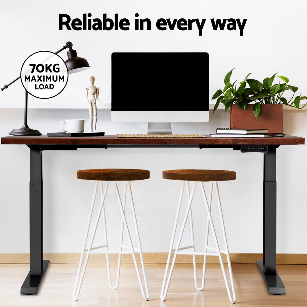 Smart Motorised Standing Desk | Dual-Motor Adjustable Workstation (Rustic Brown)