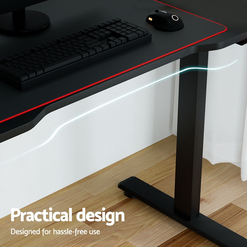 Smart Motorised Gaming Desk | LED RGB Standing Workstation (Black)