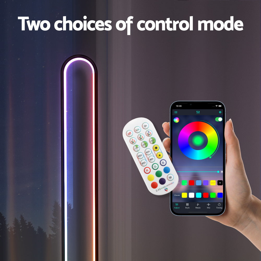 Artiss RGB LED Floor Lamp | Corner Gaming Room Light with Remote & App Control