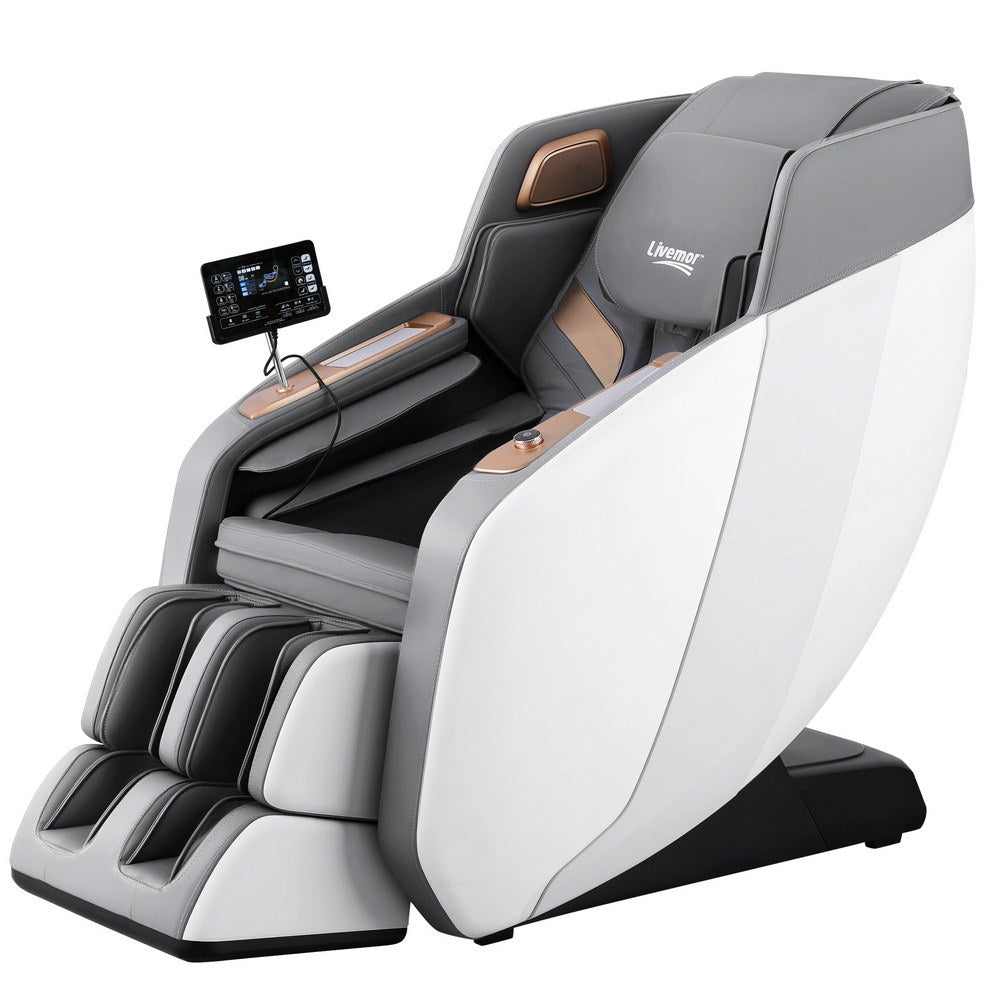 Smart 4D Massage Chair | Livemor ROWA – Electric Recliner with Bluetooth & Heat (White)