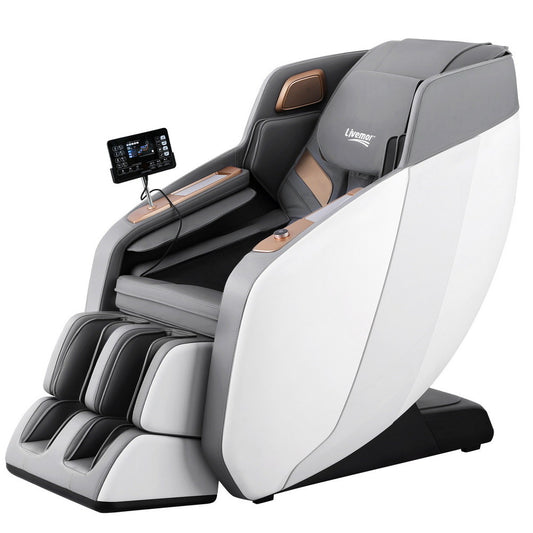Smart 4D Massage Chair | Livemor ROWA – Electric Recliner with Bluetooth & Heat (White)