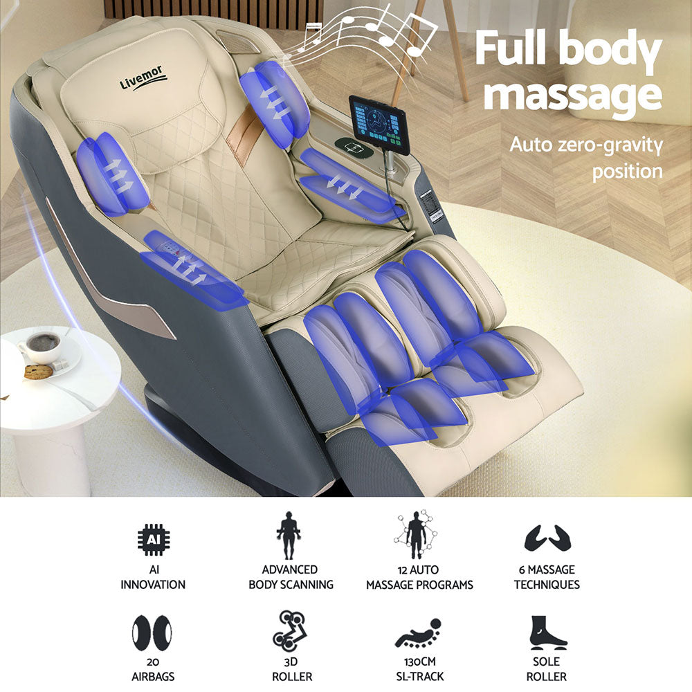 Livemor Massage Chair Electric Recliner Home Massager (3D Opal)
