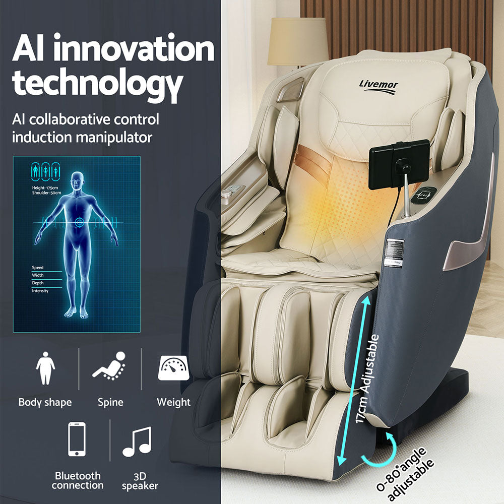 Livemor Massage Chair Electric Recliner Home Massager (3D Opal)