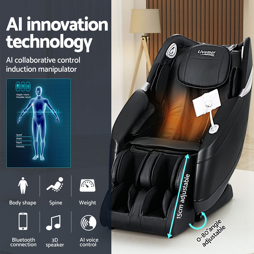 Livemor Massage Chair Electric Recliner Home 3D Massager (Flynn)