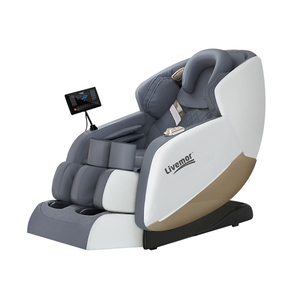 Smart Massage Chair | Livemor Beryl Electric Recliner with Bluetooth, Heat & Voice Control (Grey)