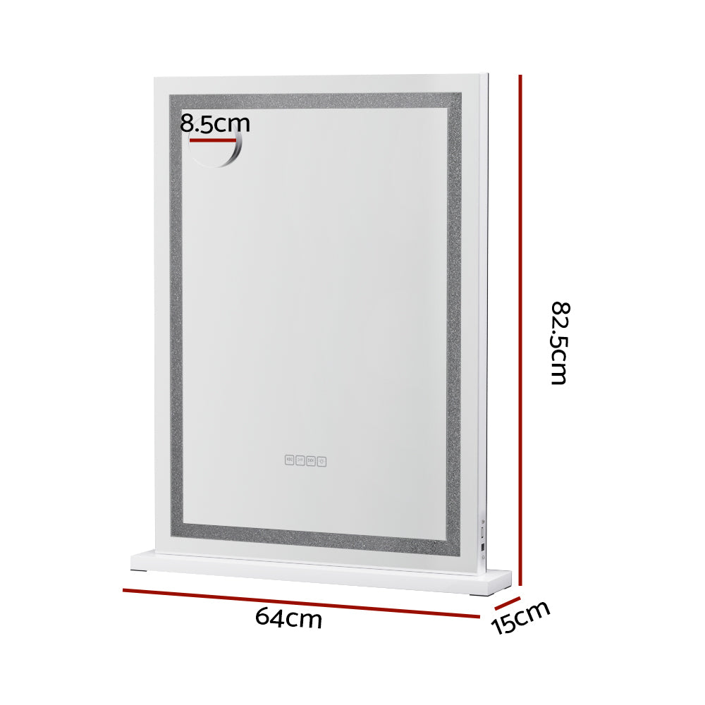 Smart Bluetooth Hollywood Makeup Mirror | Embellir 58x80cm LED Vanity (Crystal)