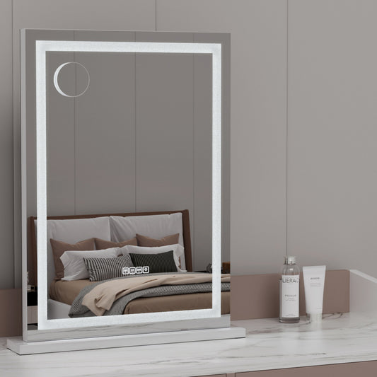 Smart Bluetooth Hollywood Makeup Mirror | Embellir 58x80cm LED Vanity (Crystal)