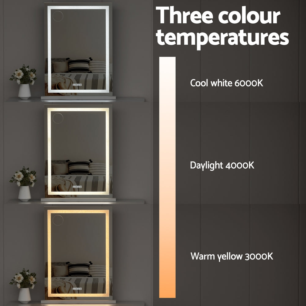 Smart Bluetooth Hollywood Makeup Mirror | Embellir 58x80cm LED Vanity (Crystal)