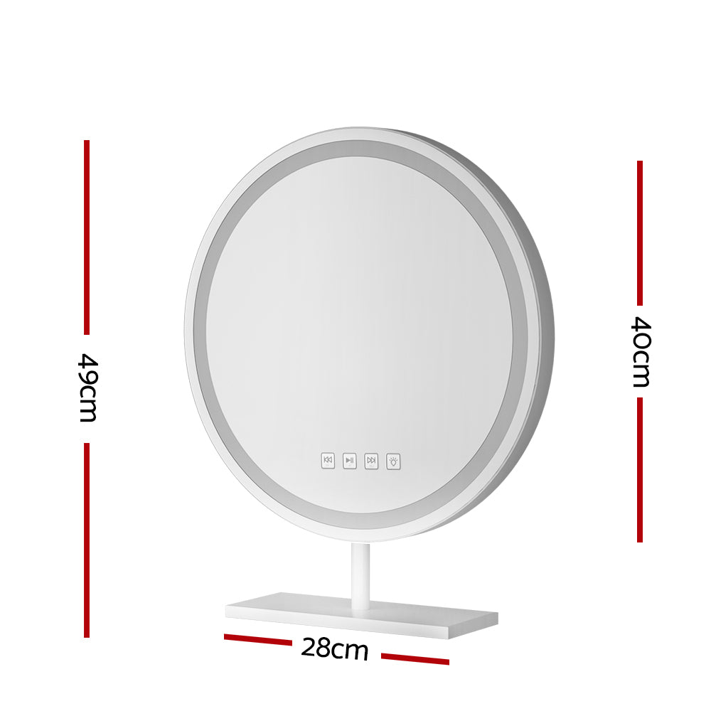 Smart Bluetooth Hollywood Makeup Mirror | Embellir 40x40cm Round LED Vanity