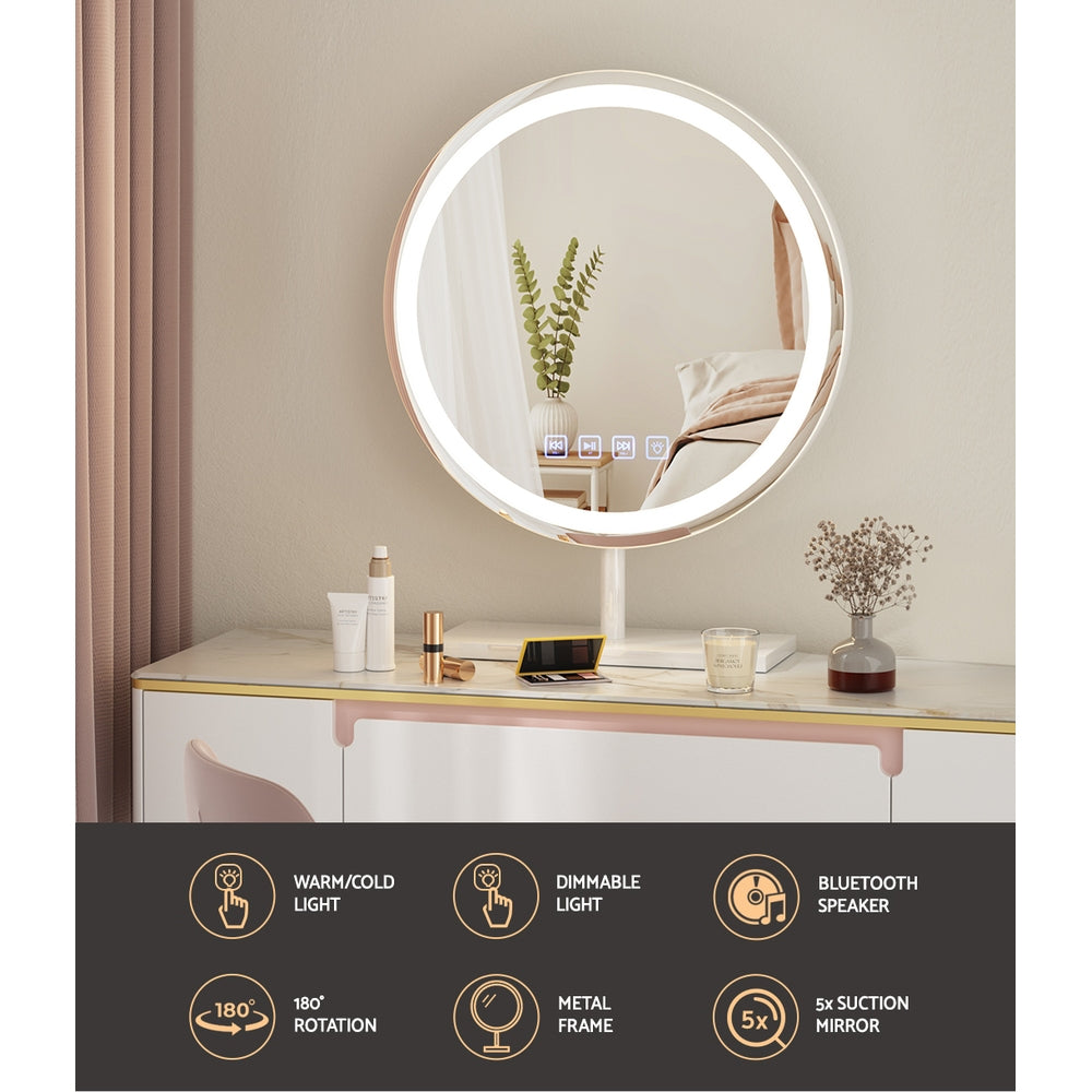 Smart Bluetooth Hollywood Makeup Mirror | Embellir 40x40cm Round LED Vanity
