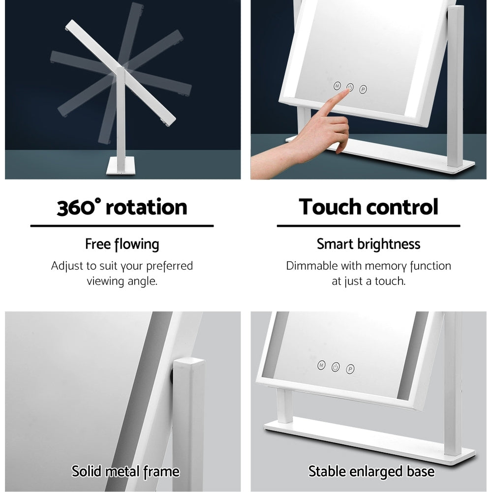 Smart LED Hollywood Makeup Mirror | Embellir 25x30cm Rotating Vanity (White)